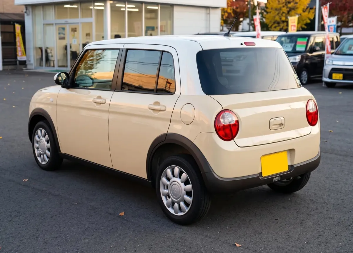 駐車場に停まる軽自動車